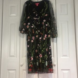 Sheer floral midi dress